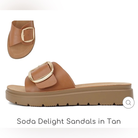 NIB SODA Brand ‘Delight’ Ladies Sandals Sz 10 Tan - Picture 1 of 6
